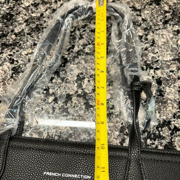 French Connection Bethan Pebble Tote Black 12X14X6 in. Brand New Dust Bag Incl. - Picture 11 of 15